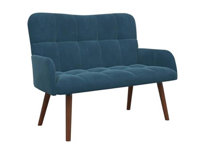 IBUQDDV 2-Sitzer Sofa Blau 115 x 61 x 87 cm Samt Samt-Material, veredelte Rückseite, modernes Design, einfache Montage, pflegeleicht, Wohnzimmer, Schlafzimmer