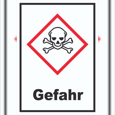 HB-Druck Schild akut toxisch Gefahr Toxizität Totenkopf hochkant A2 (420x594mm)