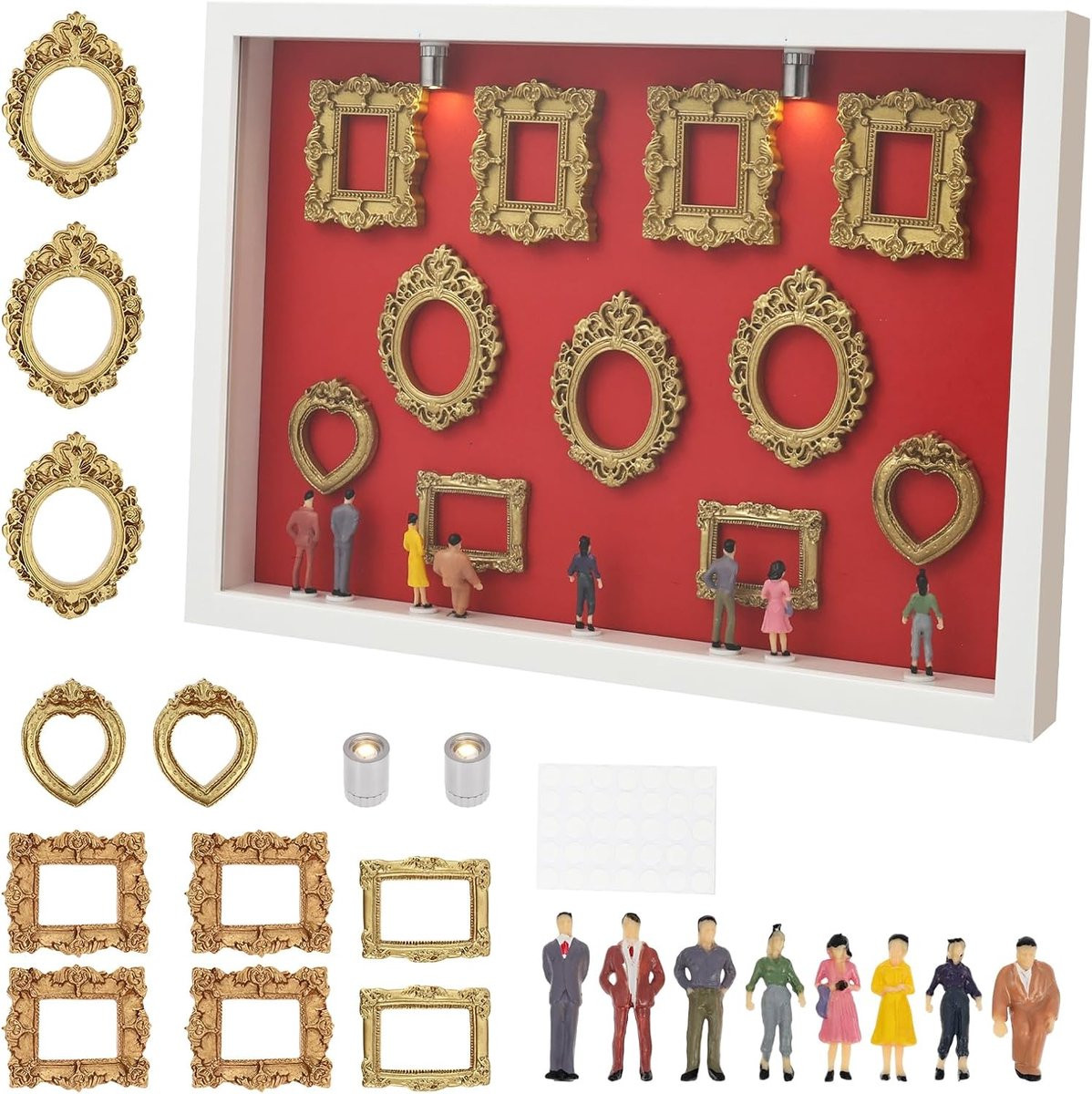 Mini Museum Doos Herinneringsdoos met Verlichting - Rood - Breedte: 31,5 cm