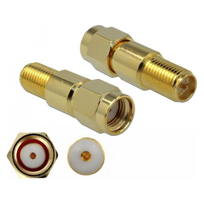 Delock RF-Adapter RP-SMA (W) bis RP-SMA (M) (89993)