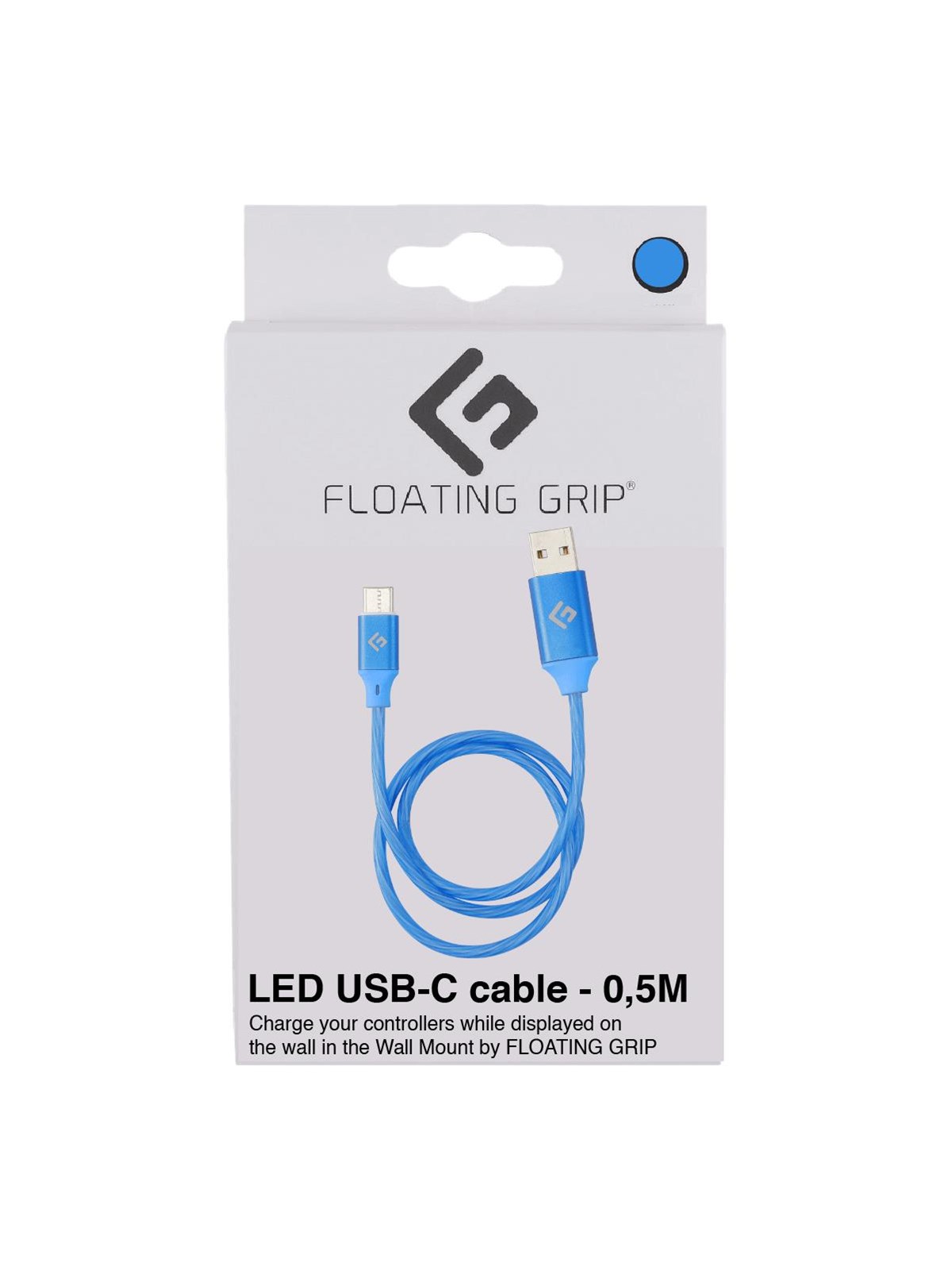 Floating Grip 0.5M LED USB-C CABLE (BLUE)
