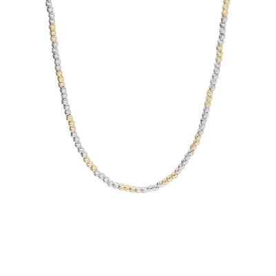 Kette ohne Anhänger FIRETTI "Schmuck Geschenk Silber 925 Halsschmuck Halskette Kugelkette bicolor" Gr. 45, silber (gelbgoldfarben, silberfarben), Halsketten, Damen, 45, Silber 925 (Sterlingsilber), L: 45