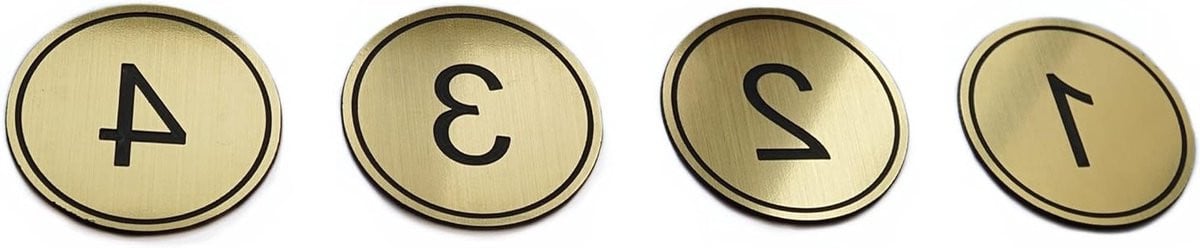 Luxe Gouden Ronde Tafelnummering 5cm (1-50) voor Pubs, Restaurants en Clubs