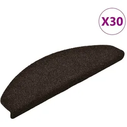 vidaXL Stufenmatten Selbstklebend 30 Stk. 65x21x4 cm Dunkelbraun Halbrund Groß