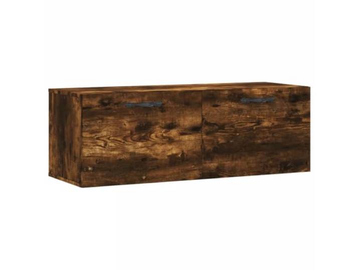 Helloshop26 Wandschrank aus Holz mit großem Stauraum, 100 x 36,5 x 35 cm, modernes Design aus rauchfarbener Eiche, 02_0048886