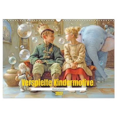 Verspielte Kindermotive - Illustrationen (Wandkalender 2027 DIN A3 quer), CALVENDO Monatskalender