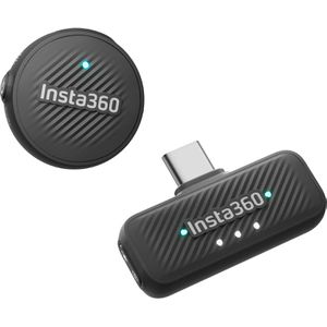 Insta360 Mic Air 1 TX + 1 RX Mikrofon, schwarz, digitales Drahtlos-Mikrofonsystem