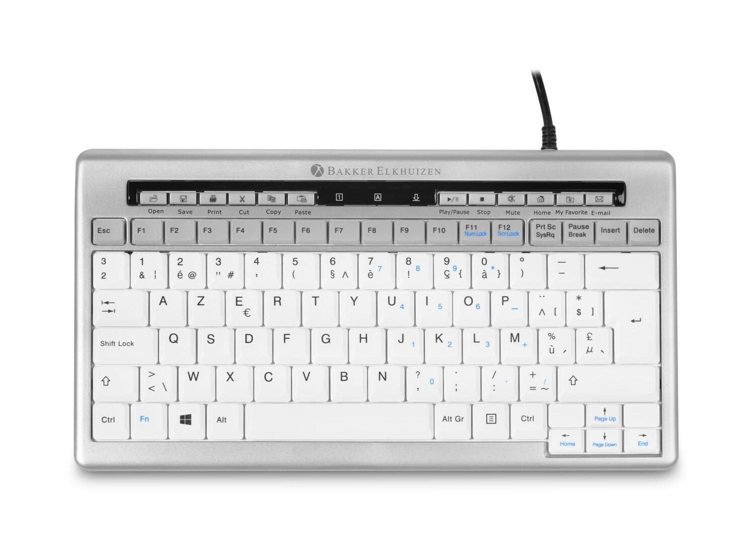 BAKKER ELKHUIZEN BakkerElkhuizen S-board 840 kabelgebundene Tastatur - QWERTY UK - hellgrau, weiß BNES840DUK