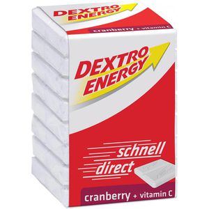 Dextro Traubenzucker Energy Cranberry + Vitamin C, 8 Täfelchen, im Würfel, 46 g