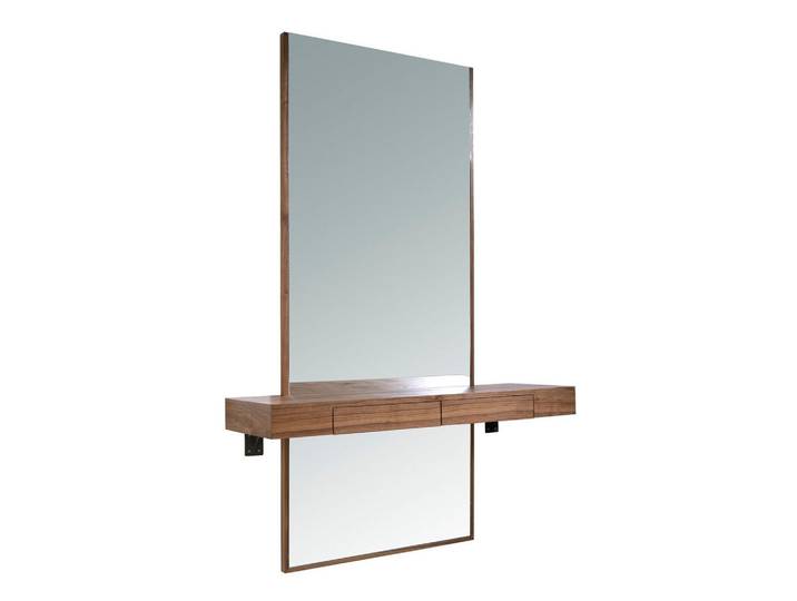 Angel Cerda Rechteckiger Wandspiegel in Nussbaum, 120 x 35 x 180 cm, Walnussfarben, Holz, Essen/Getränk, Rechteckig, 120x180x35 cm, Wohnzimmer, Wohnzimmertische, Konsolentische
