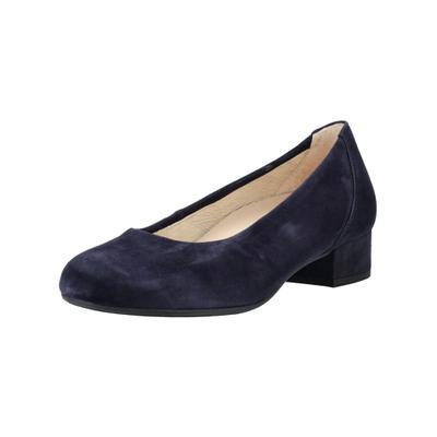 Pumps GABOR COMFORT "Gabor Comfort Pumps Veloursleder", Damen, Gr. 37,5, Leder, blau (dunkelblau), Veloursleder, Schuhe Pumps