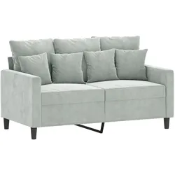 vidaXL 2-Sitzer-Sofa Hellgrau 120 cm Samt
