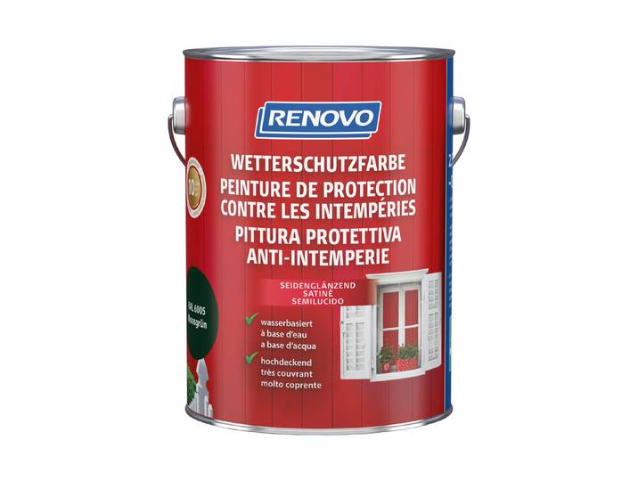 Renovo Wetterschutzfarbe Moosgrün 2.5 l Seidenglanz