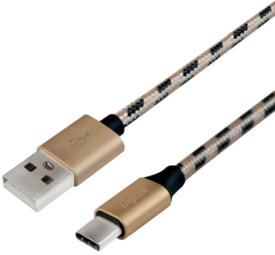 LogiLink CU0135 USB-A naar USB-C kabel, 2 meter, zwart