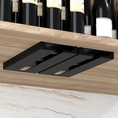 Inspired Deals 2 Pack Under Cabinet Wine Glass Holder Rack No Drill Or Screw Mount black