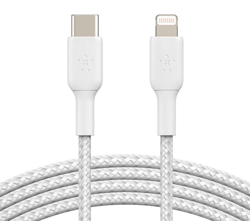 Belkin Lightning/USB-C Kabel ummantelt mfi zertifiziert 1m Weiß