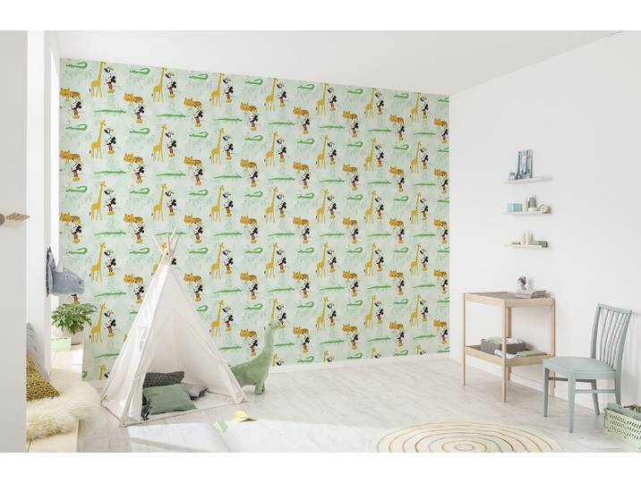 Vliestapete KOMAR Mickey Doodle Zoo , bunt, B:53m H:1.005m, Vlies, Tapeten, Vliestapete, Rolle mit 53 x 1005 cm