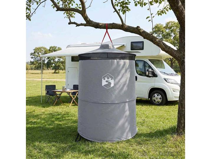 vidaXL Pop-up Toilette Zelt mit Aufhängeseil Grau und Orange