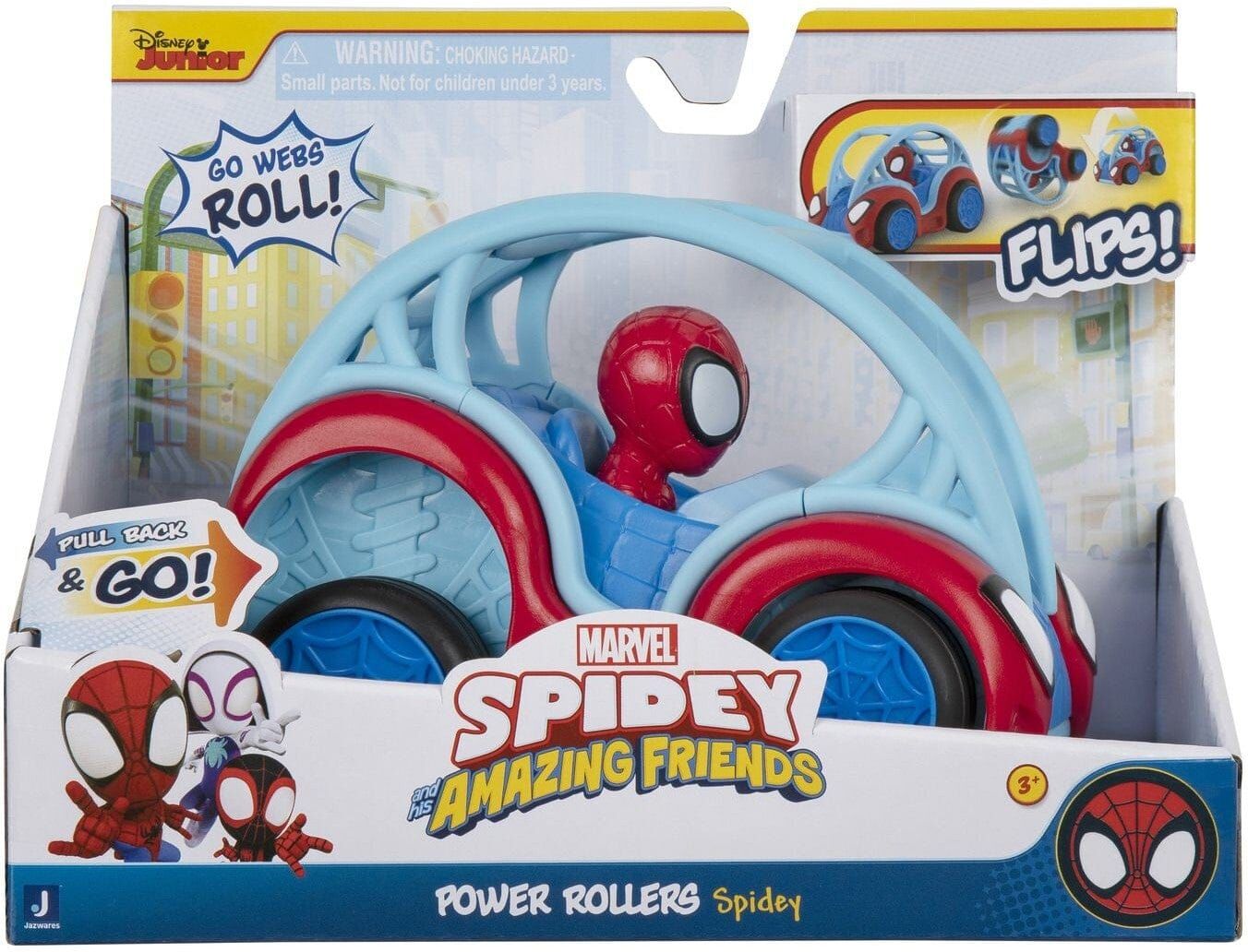 Spidey Power Rollers Feature Vehicle by Jazwares - Compact Size - Suitable for Ages 3 and Up
