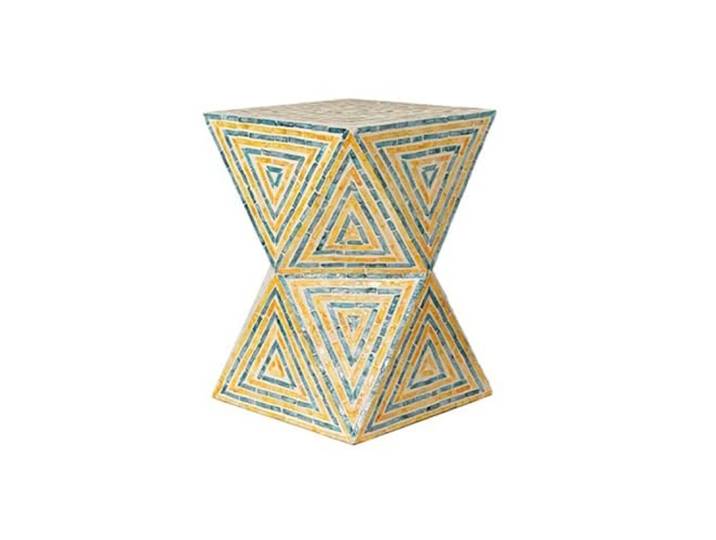 NIUHUAHUI Teetisch, Muschelförmiger Beistelltisch, geometrischer Wohnzimmer-Ecktisch, Balkontisch, dekorativer Kaffeeständer