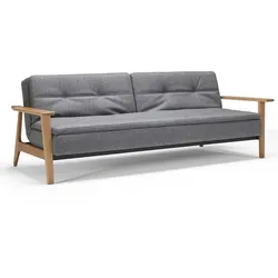 INNOVATION LIVING Schlafsofa Dublexo Frej Eiche Stoff Grau Charcoal