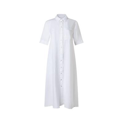 Jerseykleid MAERZ MUENCHEN "Maerz Muenchen 190900 Kurzarmkleid Damen Bekleidung", Damen, Gr. 36, EURO-Größen, weiß, 100% Leinen, Kleider Jerseykleid