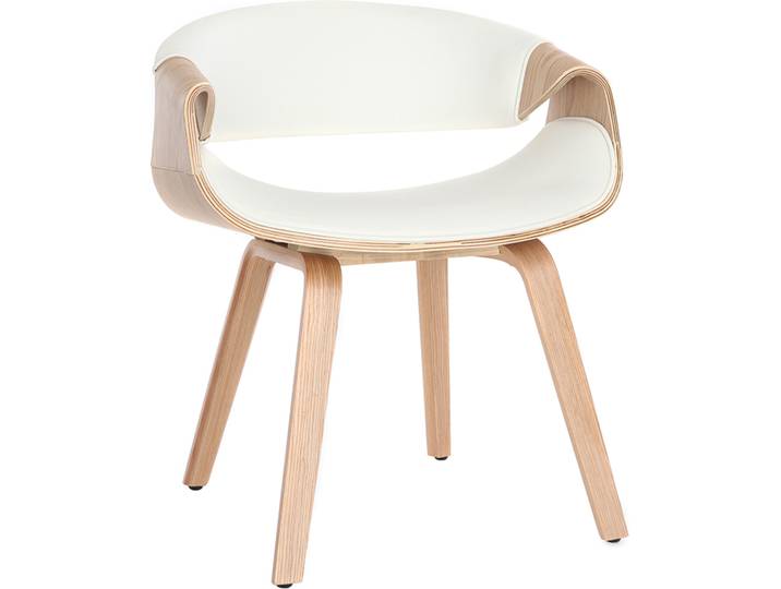 Chaise design blanc et bois clair ARAMIS