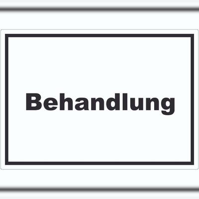 HB-Druck Behandlung Aufkleber mit Text Behandlungsraum waagerecht A6 (105x148mm)