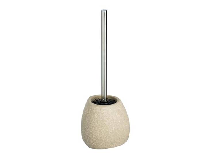 WENKO Brosse WC Pion beige céramique Porte-brosse WC avec soies en silicone Beige