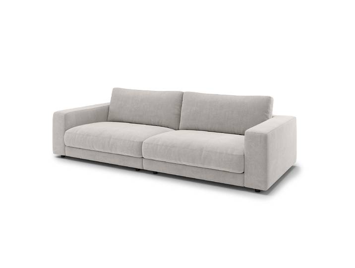 Big-Sofa Grau Webstoff Esila 290 x 86 x 127cm Modern Polyurethanschaum