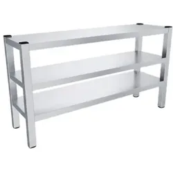 VM Europa Edelstahl Aufsatzbord - 3 Böden - AISI 430 - komplett verschweißt  - Tragfähigkeit 50 kg/m2: 180 x 30 cm / verschweißt / 3