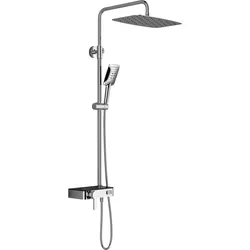 HSK Shower-Set Umsteller „Softcube AquaSwitch Mix“ mit Einhebelmischer Ausladung 385 mm in schwarz / chrom