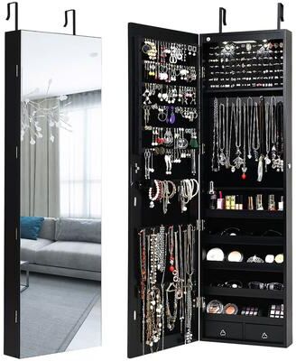 Wall Door Jewelry Armoire Cabinet with Full-Length Mirror
