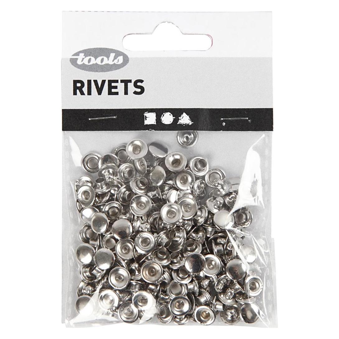 Creativ Company Hohlnieten 7 mm Silber, 50 Stück (406130)