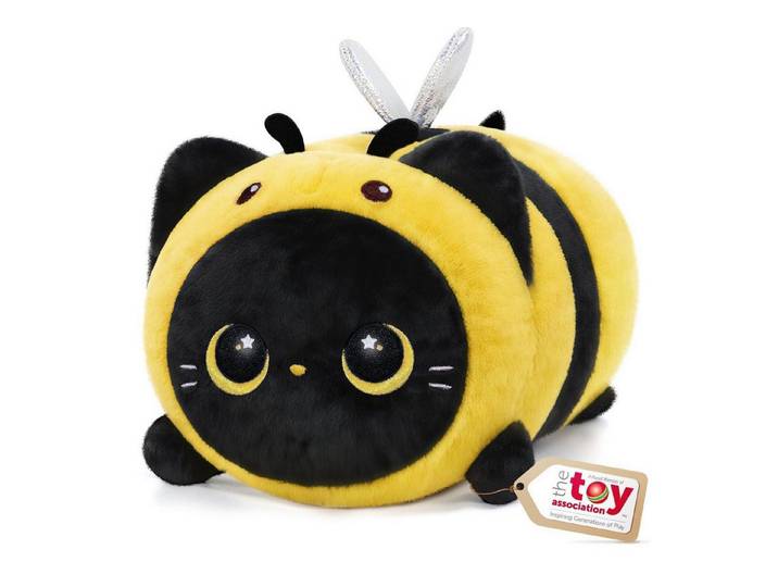 LuxusKollektion Kuscheltier Plüschkissen Kuscheltier Katze Biene 40 CM Bienenhaube Schwarze Katze (1-St)