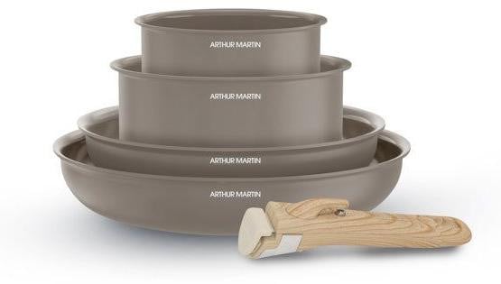 Arthur Martin AM9192 Cookware set - 5 stuks - Aluminium met keramische coating - Taupe
