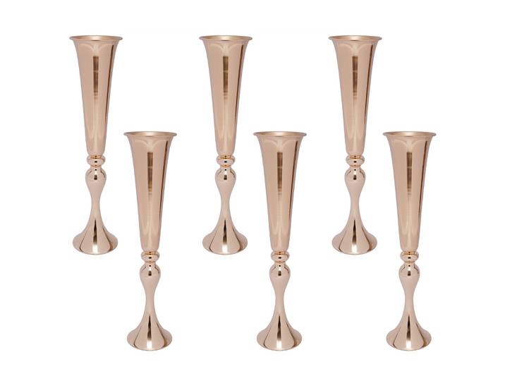 6 Vases à Fleurs Dorés de 22 Pouces de Hauteur, Supports de Fleurs de Table pour Mariage, Décoration de Chemin d'Accès, Anniversaire, Fête