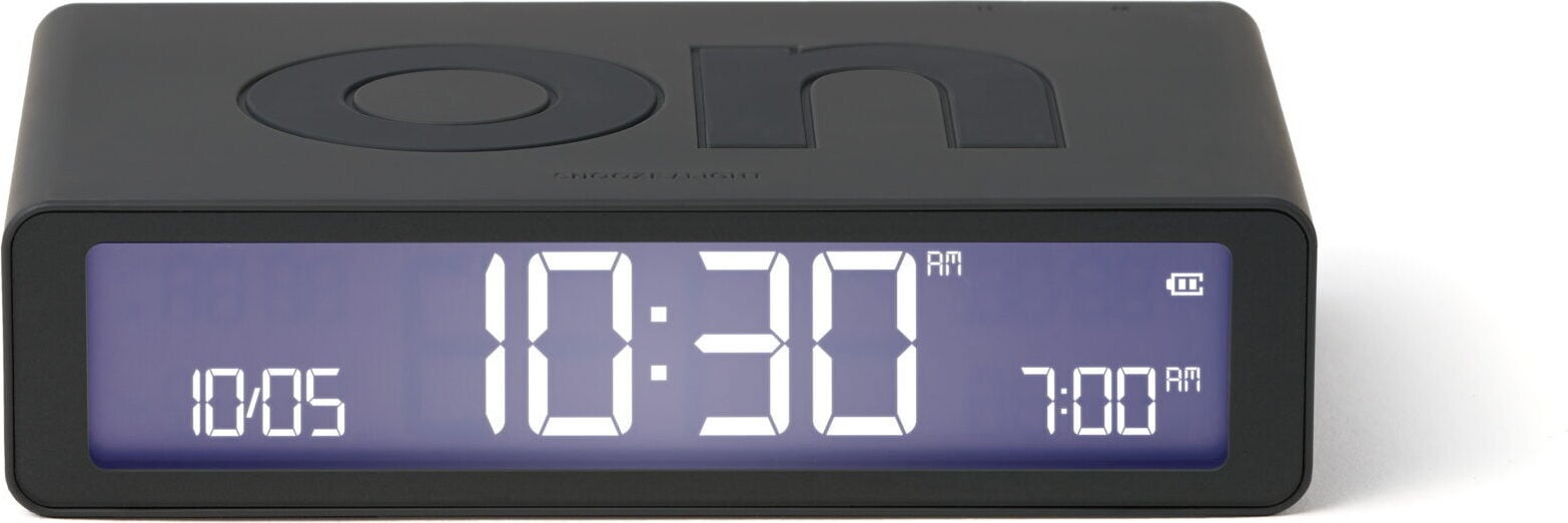 Lexon Flip Classic digitale wekker met LCD-display, grijs