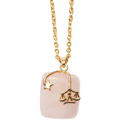 Kette mit Anhänger FIRETTI "Schmuck Geschenk Halsschmuck Anker/Halskette Sternzeichen Geburtsstein", gold (gelbgoldfarben), Halsketten, Damen, Waage, Edelstahl, L: 50 B: 2mm, Made in Germany - mit Edelstein, B:2mm