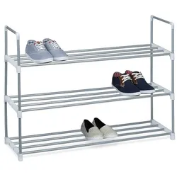 relaxdays Schuhregal mit 3 Ebenen, 90x70x31 cm
