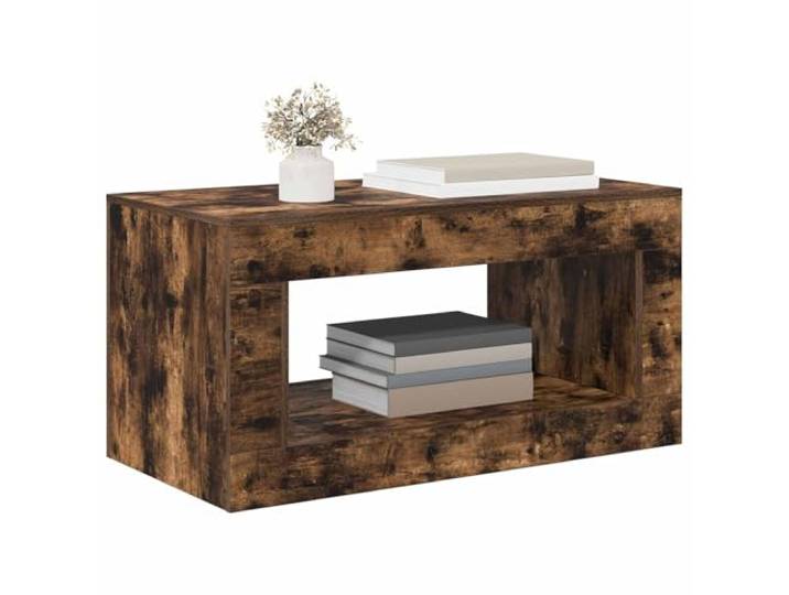 KTHLBRH Minimalistischer Couchtisch mit großer Tischplatte Modernes Design, solide Konstruktion, geräumige Oberfläche für Wohnzimmer, Farbe Eiche geräuchert