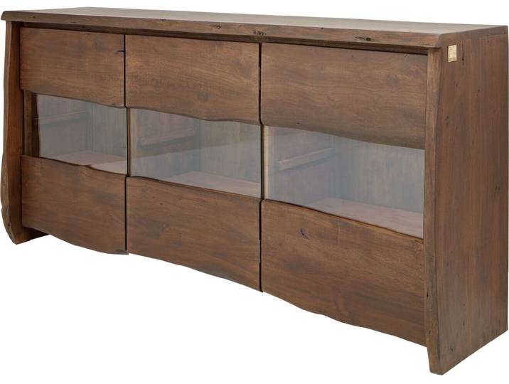 MASSIVMOEBEL24 Buffet 191x45 Acacia laqué Brun PURE ACACIA #808
