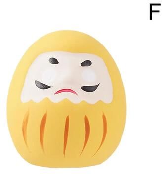 Inspire Select Japanese Ceramic Daruma Doll Miniature Lucky Fortune Charm Ornament For Home Decor & Gifts yellow