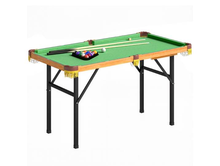 Table de billard pliante, mini table de billard, 2 tacons, 16 boules, triangle, brosse, verte, sur place