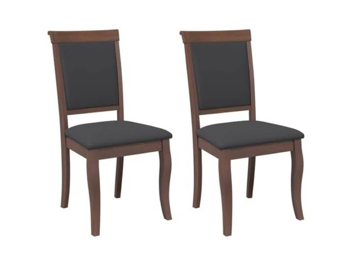 Coespram 2er Set Esszimmerstühle Massivholz mit Kissen Braun Schwarz