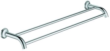 Grohe Essentials Authentic Badetuchhalter 40654001 doppelt, chrom, 626mm, verdeckte Befestigung