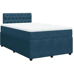 vidaXL Boxspringbett mit Matratze Blau 120x190 cm Samt