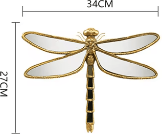 Inspire Curations Vintage Dragonfly Resin Mirror Wall Art Elegant Butterfly Inspired Home Decor dragonfly