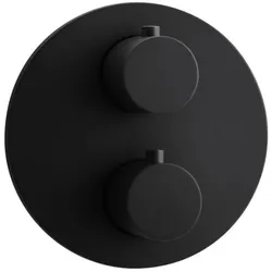 Herzbach Deep Black Fertigmontageset 23.503055.1.12 3 Verbraucher, schwarz matt, Brause-Thermostat