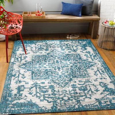 Livabliss Andell Indoor/ Outdoor Vintage Medallion Area Rug